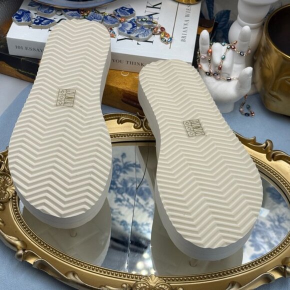 🆕 KURT GEIGER LONDON 🧿 NWOB Kensington Q Flipflop, Bone - Sz EU 37 US 7 - Picture 14 of 14